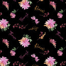 Floral Party - Black Word Toss