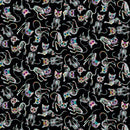 Day Of The Dead - Black Tossed Skeleton Cats