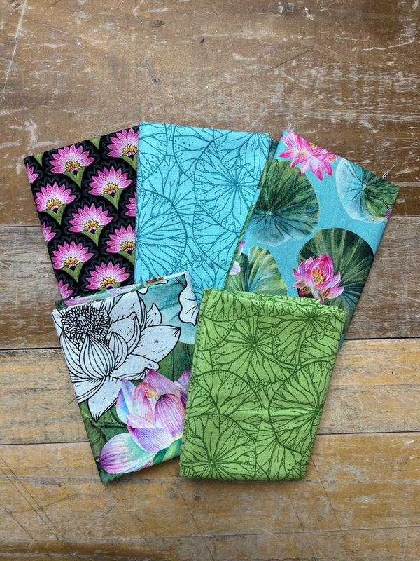 Water Lilies Fat Quarter Bundle - 5 pieces