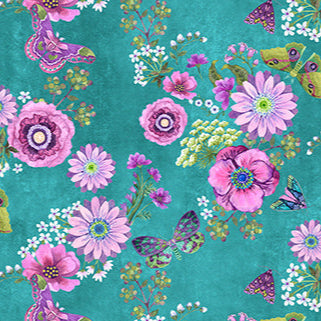 NIghtshade - Teal Multi Floral