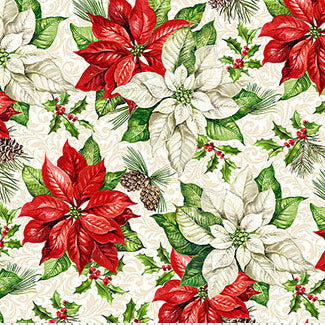 Holiday Joy - Cream Multi Open Poinsettia