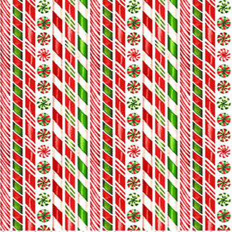 Vintage Christmas - White Multi Candy Stripe