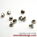 Medium Nickel Double Cap Rivets - Package of 50