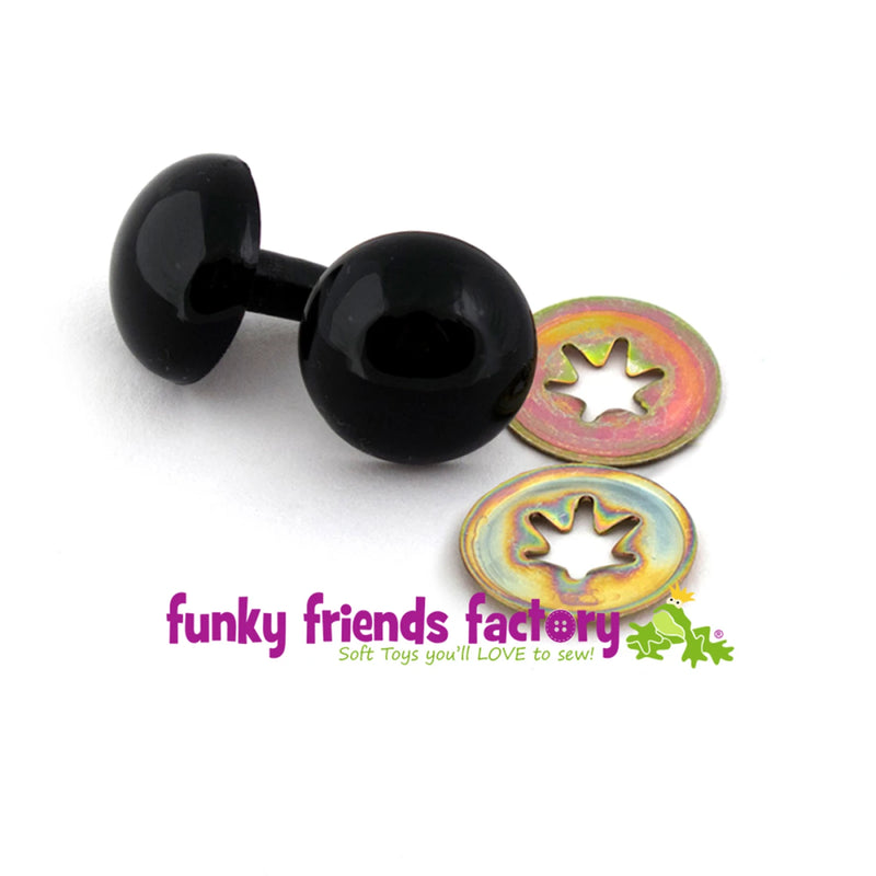 18mm Black Toy Eyes - Package with 5 Pairs