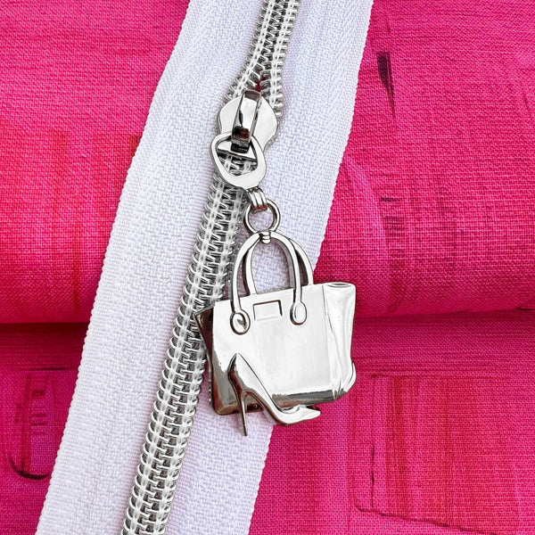 Nickel Purse and High Heel for #5 Zipper Tape - Package of 5