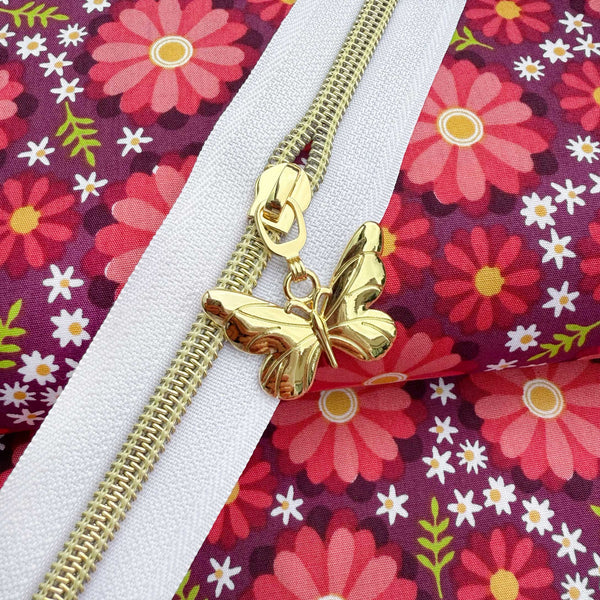 Gold Butterfly for #5 Zipper Tape - Package of 5