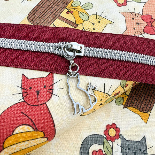 Nickel Kitty for #5 Zipper Tape - Package of 5