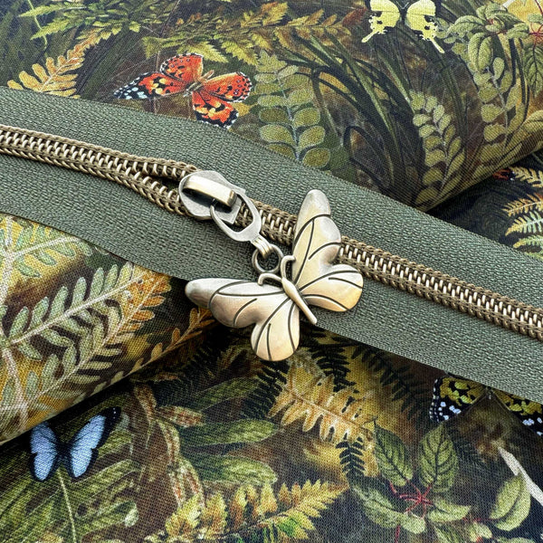 Antique Butterfly Pulls for #5 Zipper Tape - Package of 5