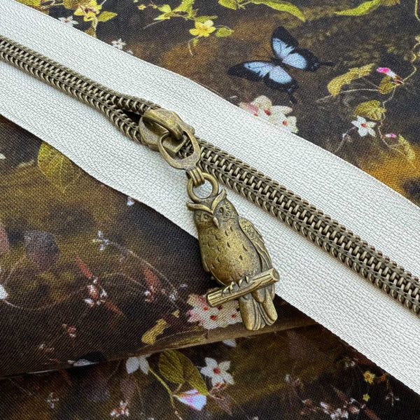 Antique Owl Pulls for #5 Zipper Tape - Package of 5