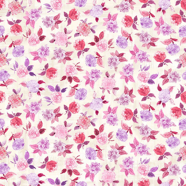 Nature Studies - Cream Violet Medium Floral