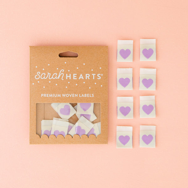 Sarah Hearts Labels - Purple Heart Label