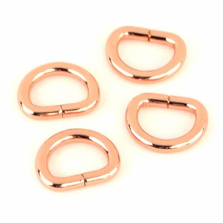 Sallie Tomato 1/2 Inch D-Rings - Set of 4 Rose Gold