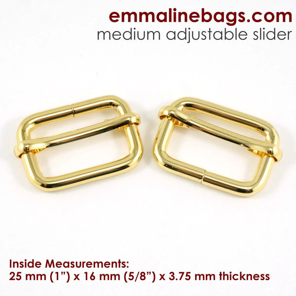 1" Gold Adjustable Sliders - Package of 2