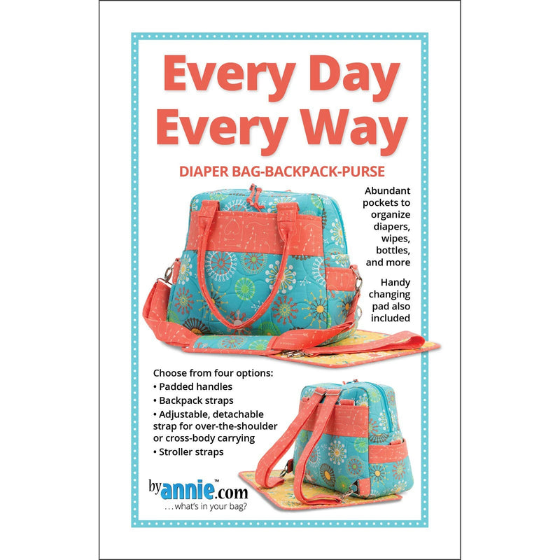 Every Day Every Way Diaper Bag-Backpack Purse Pattern