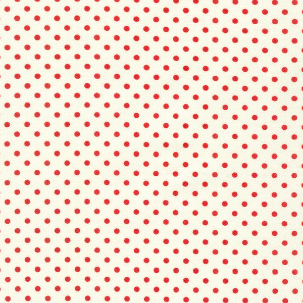 Daisy's Redwork - Vintage White Red Dots