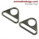 1-1/2" Gunmetal Triangle Rings - Package of 2