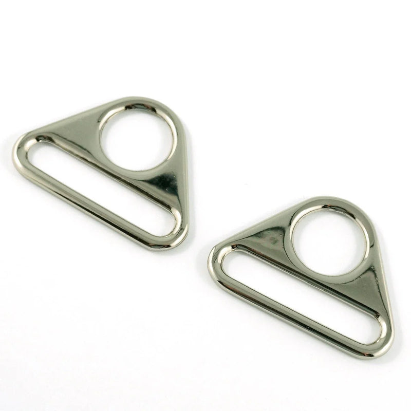 1½" Nickel Triangle Rings - Package of 2