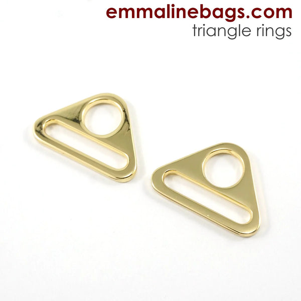 1" Gold Triangle Rings - Package of 2