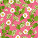 Zinnias In Bloom - Raspberry Floral