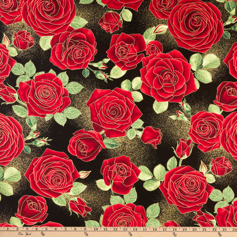 Gilded Rose - Red Metalic Roses