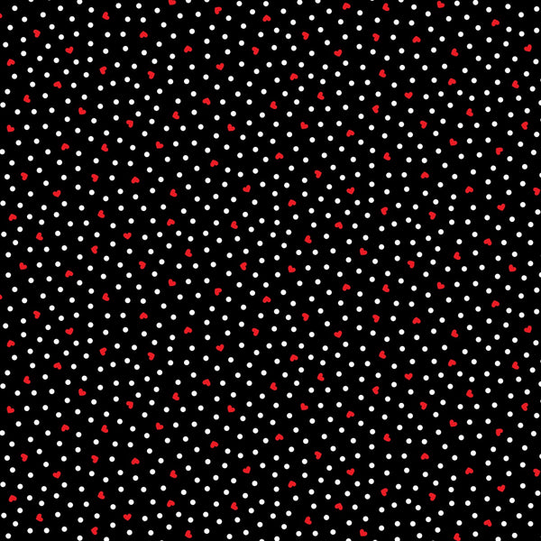 Happy Hearts - Black Small Dots and Hearts