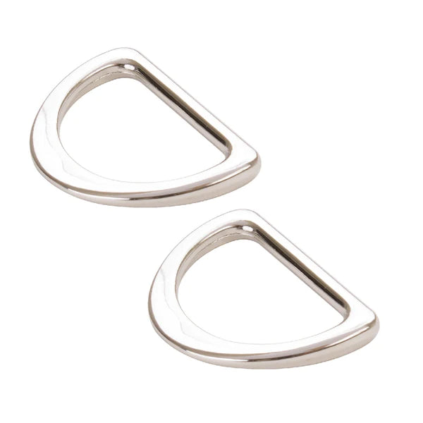 1" D-Rings Nickel, Package of 2